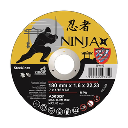 Диск відрізний по металу/нержавійка Ninja 180х1,6мм 65V180