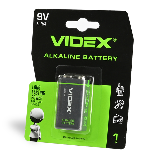 Батарейка крона Videx 6LR61/9V 23235