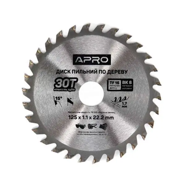 Пильний диск по дереву SMT 125х22,2х30Т 224-74