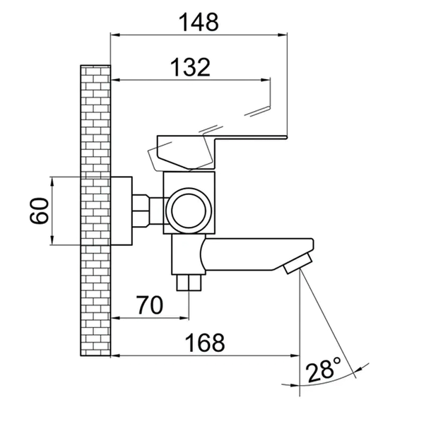 Змішувач ванна Solone JАТ3-A094 2512