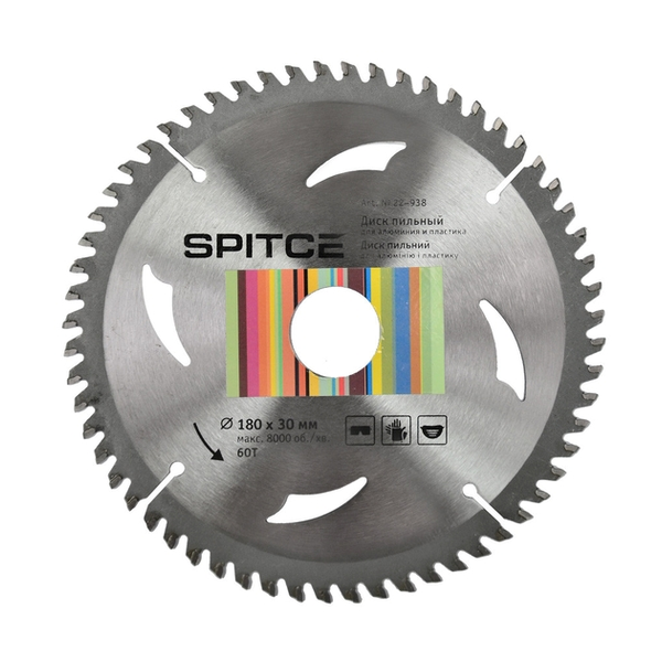 Пильний диск Spitce для алюмінію 180х30х60Т 22-938