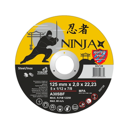 Диск відрізний по металу/нержавійка Ninja 125х2,0мм 65V128