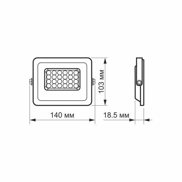 Прожектор LED Videx 20Вт білий 26329