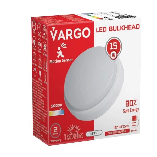 Світильник LED Vargo 15W накладний круг IP54 111860