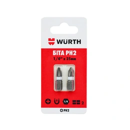 Біта PH2 25мм Wurth 2шт 1614176461902