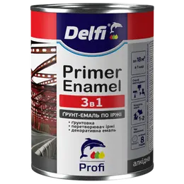 Грунт-емаль по іржі 3в1 Delfi антрацит 0,9кг