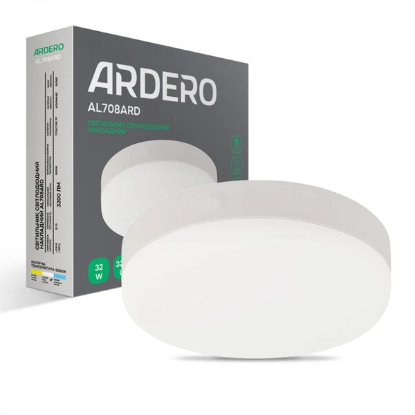 Світильник Ardero AL708ARD 32W коло накладний 3200Lm 5000K 7813