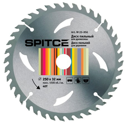 Пильний диск Spitce по дереву 250х32х40Т 22-956