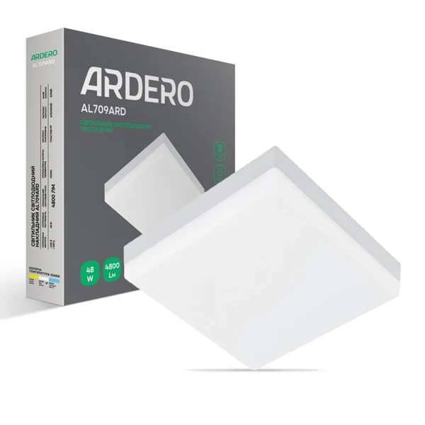 Світильник Ardero AL709ARD 48W квадрат накладний 4800Lm 5000K 7818
