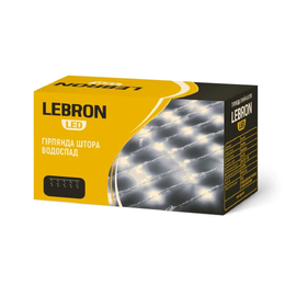Гірлянда Lebron штора водоспад 3х2м  біла 15-18-86
