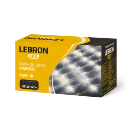 Гірлянда Lebron штора водоспад 2х2м  біла 15-18-84