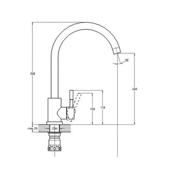 Змішувач кухня Solone EZA4-F090KW 3800
