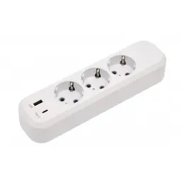 Колодка LUXEL 3 гнізда з/з+USB+Type C 7161