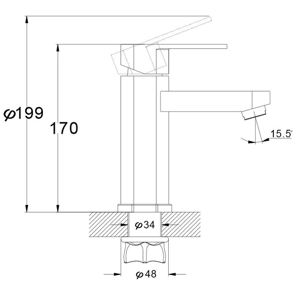 Змішувач умивальник Troya LAB1-A136 1760
