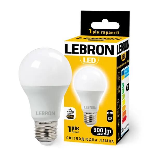 Лампа LED Lebron L-A60  LED E27 10W 11-11-23