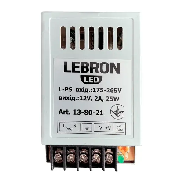 Блок живлення до LED стрічки Lebron 12V 2A 25W 13-80-21