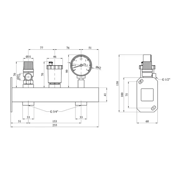 Група безпеки Karro червона з кріпленням KR-88071 CV009596