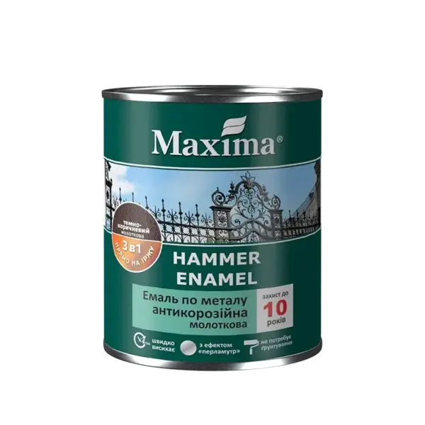 Емаль 3в1 Maxima молоткова зелена 2,3л