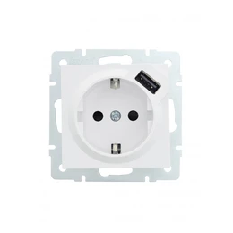 Розетка Lezard Vesna з/з +USB біла 742-0288-181