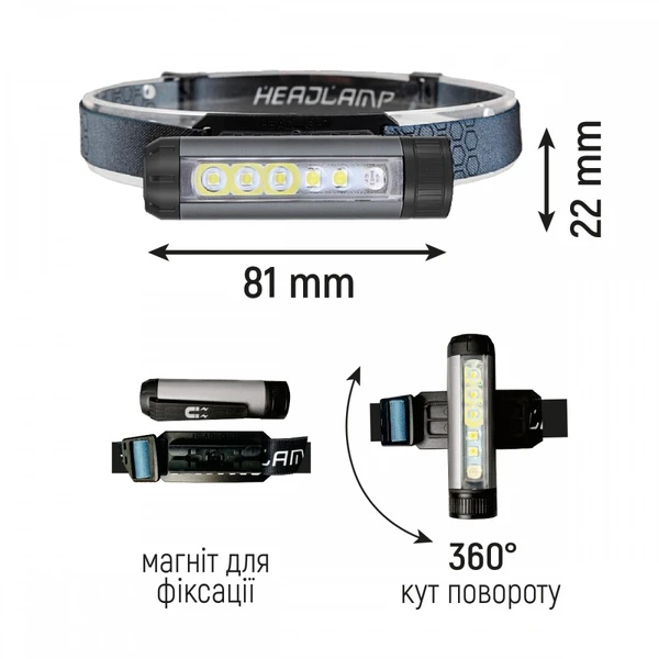 Ліхтар LED Lebron L-HL-10262 3W 15-15-65