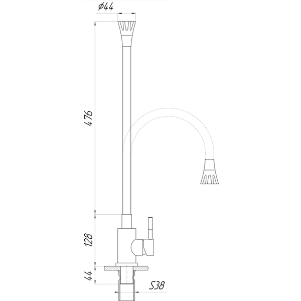 Змішувач кухня Globus Lux Alpen SBT1-203SA-K15 000025228