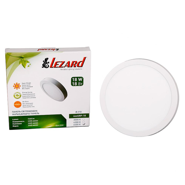 Світильник Lezard 18W накладний круг 464SRP-18