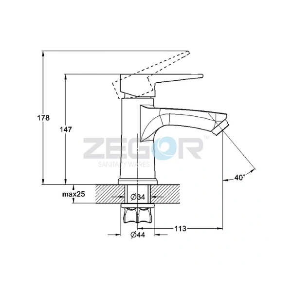 Змішувач умивальник Zegor PUD1-A045 3110