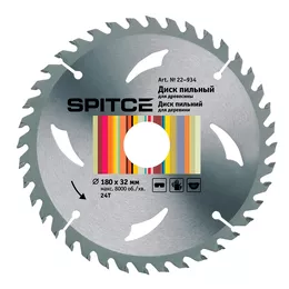 Пильний диск Spitce по дереву 180х32х24Т 22-934